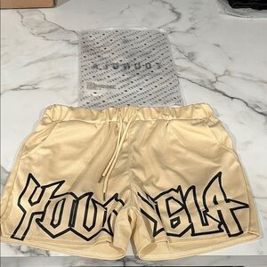 YoungLA Cream Athletic Shorts